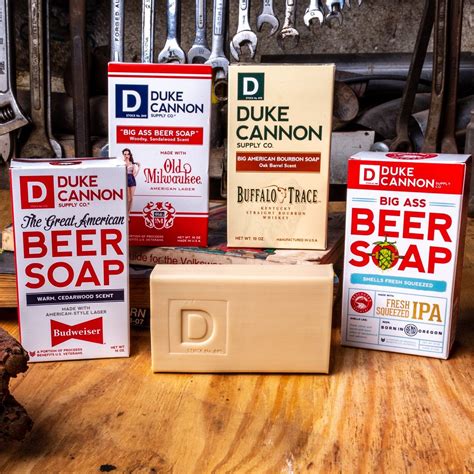 Duke cannon supply co. - Tactical Scrubber + Soap Bundle. $24.50 $28.50. It's not so big that it beeps when it backs up, but it's big. The Big Ass Brick of Soap is modeled after the rough cut, "brick" style of soap used by GIs during the Korean War. At a hefty 10 oz., each Brick of Soap is about 3x the size of common soaps and lasts much, much longer. 